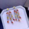 Aretes de Zafiro de Color Natural Puro Aretes de Zafiro de Color Natural Puro Grado 5A Tamaño de Gema 3*4mm