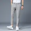 Pantalones Casuales de Pierna Recta Ajustados para Hombre, Pantalones Cortos de Cintura Alta, Pantalones de Vestir Lisos Texturizados Resistentes a las Arrugas para Cuatro Estaciones