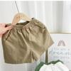 Shorts de Algodão Finos de Cor Pura Branco Cáqui Novo de Verão para Meninos e Meninas, Roupa Externa Respirável, Calças Casuais Estilo Western