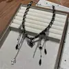 Collar con borla de corazón roto estilo gótico para mujer, cadena de clavícula multicapa, gargantilla estilo chica hot dulce y genial, sensación de alta gama