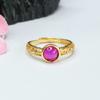 Anillo de Rubí Cultivado Guan Yu Anillo de Corindón Rojo Patrón Ruyi Venta al por Mayor de Fábrica y Entrega S4012904