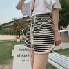 Pantalones Cortos Rayados con Cordón Estudiantes Pantalones Ropa Exterior para Mujer Holgados Verano Deportivos Casual Adelgazantes Pierna Ancha Pantalones de Tres Puntos Nuevo A