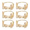 Nuevos Anillos para Servilletas de Hotel Bicolor Oro y Plata 2023 Simples de Metal de Alta Gama Lujo Ligero Anillos para Servilletas con Alfabeto Inglés