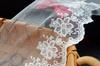 Exportación hilo de algodón de malla unilateral flor bordada amor encaje retro tela DIY accesorios para muñecas de boda
