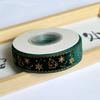 Cinta de Terciopelo Estampada en Oro Estilo Nuevo Estilo Navideño Cinta Decorativa Navideña Material para Lazo de Caja de Regalo Empaque de Regalo