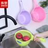 Cuchara de plástico perlado para agua al por mayor, casera, engrosada, de plástico grande, mango largo, cuchara de agua para cocina, resistente a caídas, cuchara de agua redonda de plástico