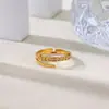 Anillo Cruzado de Acero Inoxidable Chapado en Oro de 18 Quilates, Estilo Nuevo Europeo y Americano, para Mujer, Versátil para el Uso Diario, Joyería de Anillo Abierto Simple y a la Moda