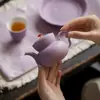 Bule de Chá Cerâmico Roxo Lavanda com Pontos Dourados e Filtro com Furo de Bola para Uso Doméstico, Bule Pequeno Novo Estilo Chinês para Preparar Chá