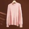 26 años cuello redondo lana cachemir cepillada estilo nuevo para mujer color caramelo manga larga jersey suéter tejido otoño invierno holgado perezoso