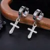 Aretes de Acero de Titanio para Hombres, Pinzas para Orejas con Borla y Cono Estilo Punk para Mujeres, Aros para Orejas Unisex sin Perforación, Accesorios para Orejas de Acero Inoxidable de Moda