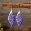 Nuevos pendientes colgantes de hojas de piedra natural bohemios europeos y americanos de moda, joyería retro de estación independiente transfronteriza.
