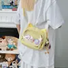 Bolsa Ita Transparente da Moda para Meninas, Bolsa de Ombro Transversal de Pequena Capacidade, Porta-Celular Casual Versátil para Mulheres