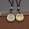 Colgante de moneda Shangui hecho de plata tibetana, colgante de moneda de cinabrio estilo chino vintage, accesorio de collar de hebilla de paz retro