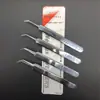 Pinzas de Acero Inoxidable Pinza de Belleza Aguja para Espinillas Aguja para Espinillas Pico de Águila Pinzas de Manicura Punta Curva Herramienta Pinza para Cejas