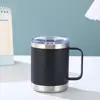 Venta al por mayor transfronteriza Taza aislada de doble pared de 12 oz Taza de café de acero inoxidable 304 con asa Apariencia de taza portátil
