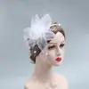 Novo Acessório de Cabeça Retrô Europeu e Americano Acessórios de Cabelo para Noiva Casamento Performance de Palco Show de Cheongsam Pequeno Chapéu de Coco Faixa de Cabelo de Rede Flor de Cabelo