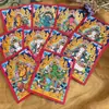 Gran Venta Tíbet Nepal Pintado a Mano Pura Thangka Figuras Guardianas de los Ocho Zodiacos Núcleo de Tarjeta 4x5