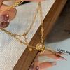 Gargantilla Retro Francesa Collar Margarita Lujo Ligero Alta Gama Estilo Bucci Estrella de Seis Puntas Diamante Cepillado Cadena Clavícula