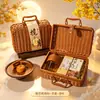 Conjunto de presentes empresariais para o Festival do Meio Outono, caixa de presente tecida, presentes corporativos práticos para clientes e funcionários, personalizável com logotipo
