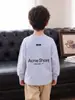 Camiseta infantil raglan de manga comprida estampada 2026 novo estilo outono meninos cor sólida solta base para crianças mais velhas