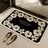 Tapete de Chão para Banheiro Estilo Francês Estilo Fragrante Tapete para Porta de Entrada Banheiro Absorvente Antiderrapante Tapete para Pés Tapete de Diatomito