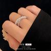 Anillo abierto hueco con forma de cruz de perla de circón, anillo de dedo índice de moda de Corea del Sur, pulsera de temperamento versátil para mujeres, venta al por mayor