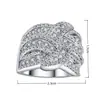 Kalamei Venta Caliente Transfronteriza Juego de Anillos Giratorios Completamente de Diamante con Circonita Super Brillante Anillo Retorcido Envuelto Anillo Elegante y Exquisito