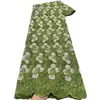 Tela de Encaje Bordado Calado Floral Africano Poliéster-Algodón Voile Suizo Tela para Vestido Vestido de Boda