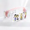 Bolsa de Cosméticos Transparente Impermeable Estilo Coreano Ins Hyuna con Flores para Mujer Portátil de Gran Capacidad para Niña Almacenamiento de Viaje Neceser