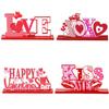 Mingguan Decoraciones de San Valentín Transfronterizas Adornos de Virutas de Madera Corazón de Madera Mesa de Escritorio Mesa Mesa Central Decoraciones para Fiestas