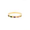 Pulseira Geométricas Quadradas com Fecho de Zircônia Banhada a Ouro 18K para Mulheres, Pulseira de Aço Titânio Fashion e Versátil Atacado