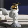Bandeja grande con astronauta para el aterrizaje, adornos grandes para sala de estar, decoración del hogar, regalo de inauguración de la casa con astronauta