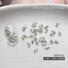 Rhinestones de Circonita Biselada Brillantes para Uñas, Rhinestones de Colores Mini Gota de Agua de Fondo Plano con Forma de Flor Irregular para Decoraciones de Uñas