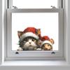 Fun-Jd164 Gato e Rato Usando Chapéus de Natal Decoração de Casa Porta de Vidro Adesivos de Janela Atacado UV
