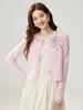 Otoño e Invierno Nuevo Estilo Ligeramente Maduro Estilo Elegante Cardigan de Punto con Lazo y Perlas para Mujer Delgado Moderno Favorecedor a la Figura Sentido del Diseño Suéter