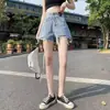 Shorts jeans casuais de moda retrô para mulheres, novo estilo ins da moda de verão 2026, cintura alta, modelador, perna larga, hot pants