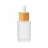 Botella de esencia de aceite esencial con tapa de bambú y madera de 30 ml, botella de muestra pequeña de esencia de 10 ml, botella de vidrio cosmética con gotero, subembotellado