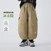Roupas Infantis Haima 2026 Outono Novo Calças Cargo Estilo Montanha para Meninos Calças Longas Três Provas para Acampamento e Atividades ao Ar Livre para Crianças Maiores