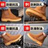 Sapatos de proteção trabalhista por atacado transfronteiriços, sapatos acolchoados de algodão, soldador elétrico à prova de furos, chapa de aço, slip-on de trabalho de inverno sapatos acolchoados de algodão
