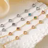 Pulsera Cuadrada de Zirconio Amor Nuevo Transfronterizo Lujo Ligero Elegante Acero Titanio Chapado PVD Oro Verdadero 18K Pulsera Nicho