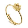 Anillo Nicho Popular Estilo Ins Japonés y Coreano de Acero de Titanio Incrustado con Diamantes de Huella de Pata de Perro para Mujeres Acero Inoxidable Anillo Silencioso para Mascotas