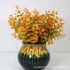 Plantas Verdes Simuladas Transfronteiriças Eucalipto Folhas de Dinheiro Casa Casamento Buquê de Flores Plásticas Arranjo de Flores Bonsai Parede de Plantas