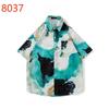 Camisa de manga corta estilo Hong Kong de verano para hombre y mujer, holgada, fina, hawaiana, con estampado floral de playa, de media manga.