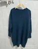 2026 Otoño Invierno Europa Nuevo Estilo Coreano Cuello en V Comercio Exterior Longitud Media Holgado Suéter para Mujer Jersey Estilo Perezoso Tejido
