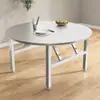 Mesa Redonda de Acero Inoxidable Extra Gruesa para Comedor, Plegable, Adecuada para Puestos de Barbacoa de Mercados Nocturnos, Banquetes Grandes, Comedores, Uso Doméstico y Zonas Rurales