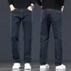 Jeans azules de alta gama para otoño para hombre, corte recto y holgado, pantalones de hombre estilo primavera y otoño, 2026 nuevos pantalones casuales elásticos