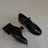 Zapatos de Mujer de Estilo Simple con Cordones, Mocasines, Estilo Británico, Modernos y Cómodos, con Tacón Grueso - Novedad Primavera y Otoño