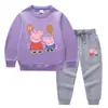Conjunto de Dos Piezas para Niños Estilo Coreano con Globos, Suéter y Pantalones, Traje de Algodón con Mangas Largas de Cerdito, Primavera y Otoño 2023