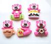 Serie Oso Fresa de Dibujos Animados Accesorios de Resina diy Accesorios para Carcasa de Teléfono Caja de Almacenamiento Pegatinas para Refrigerador Accesorios para el Cabello Venta al por Mayor