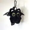 Novo Pingente Doce e Legal de Morango Gatinho Preto Boneco de Pelúcia Fofo Chaveiro Pingente de Boneca Pingente para Mochila Escolar de Estudante